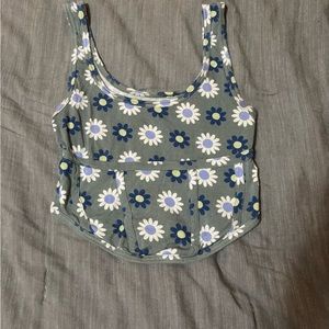 Pacsun Blue flower tank size S